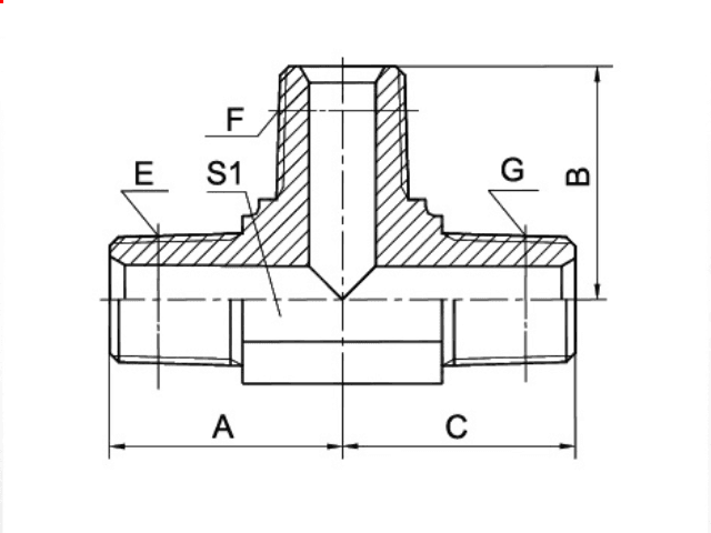Adaptador TEE Macho NPT