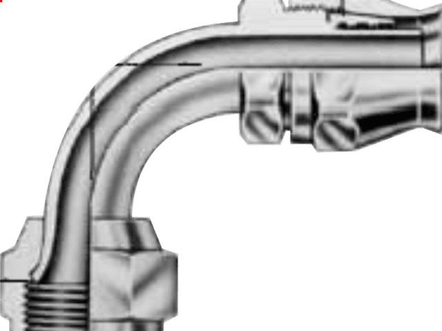 Curva 90º FG Reusável  para Teflon (PTFE) SAE 100R14